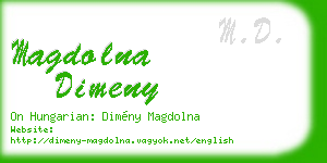 magdolna dimeny business card