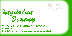 magdolna dimeny business card